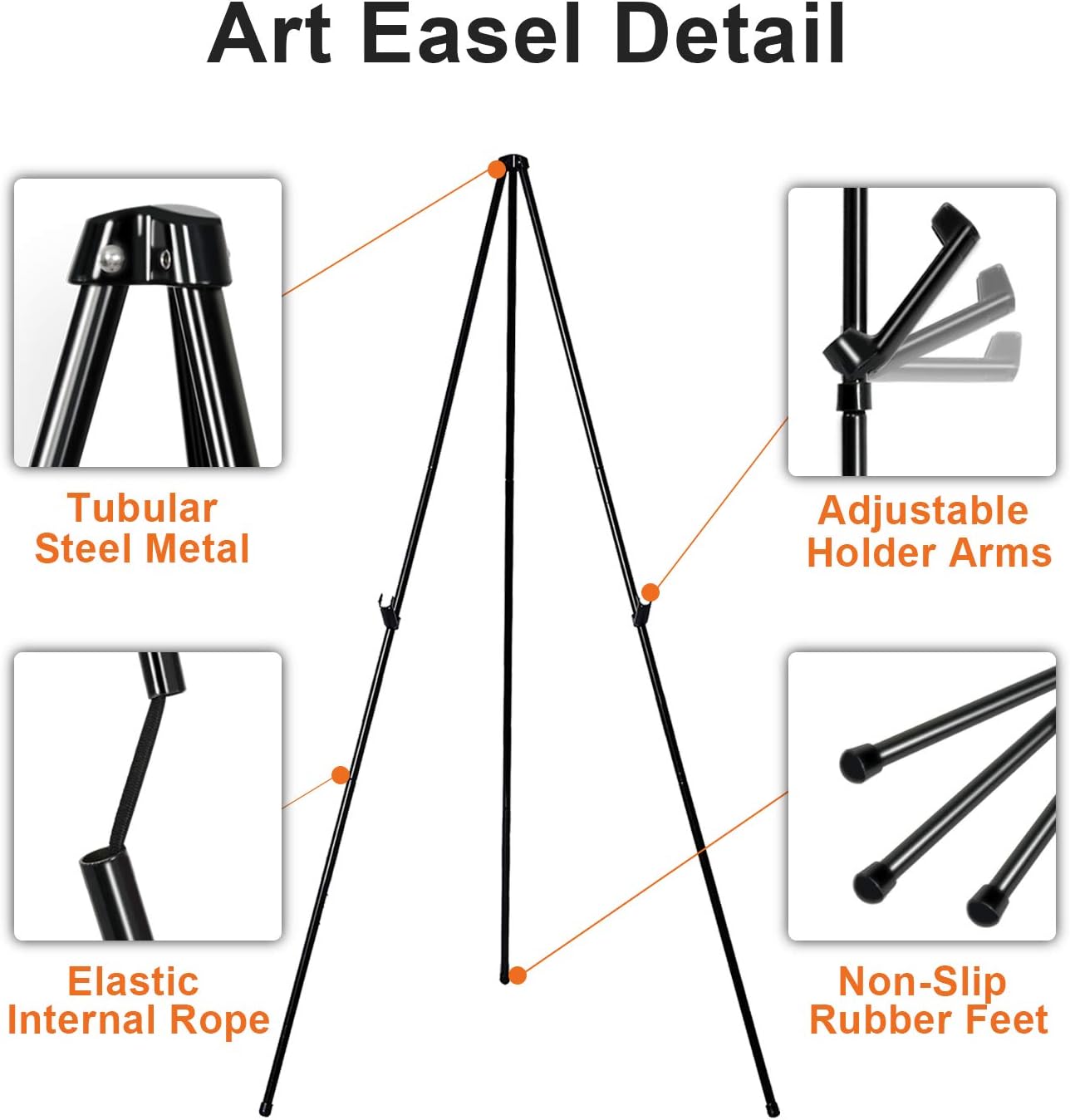 63 Inch Folding Easel Stand for Display and Signage