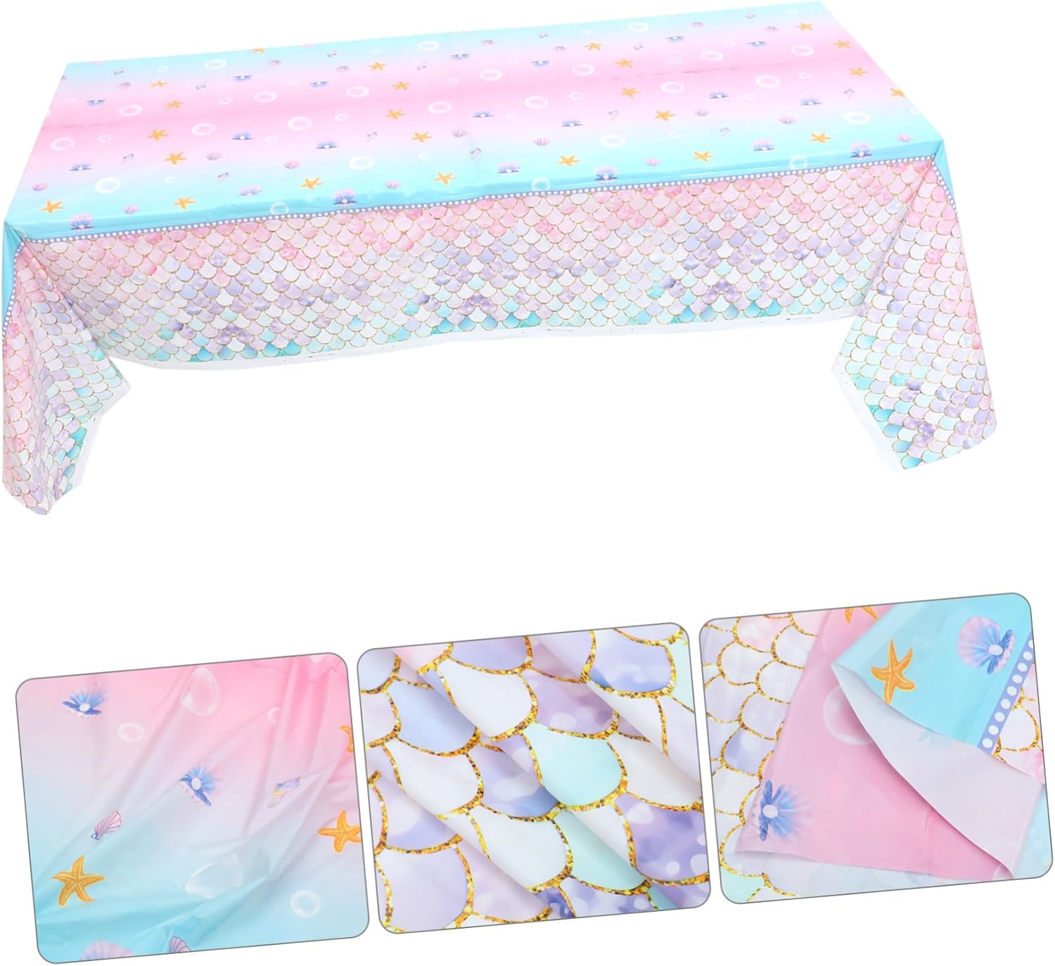 Disposable Mermaid Scale Tablecloth for Birthday Parties