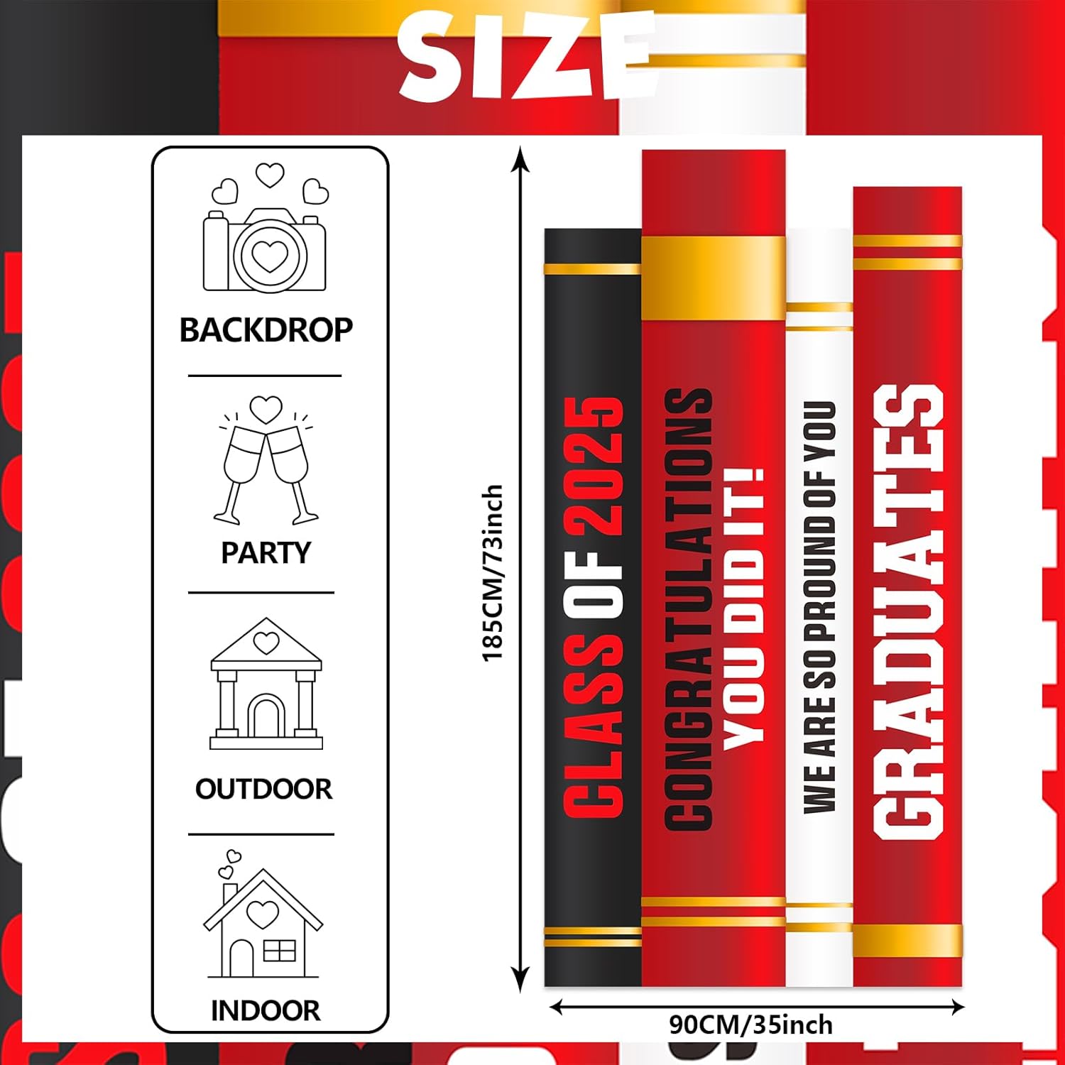 Class of 2025 Graduation Banner Red