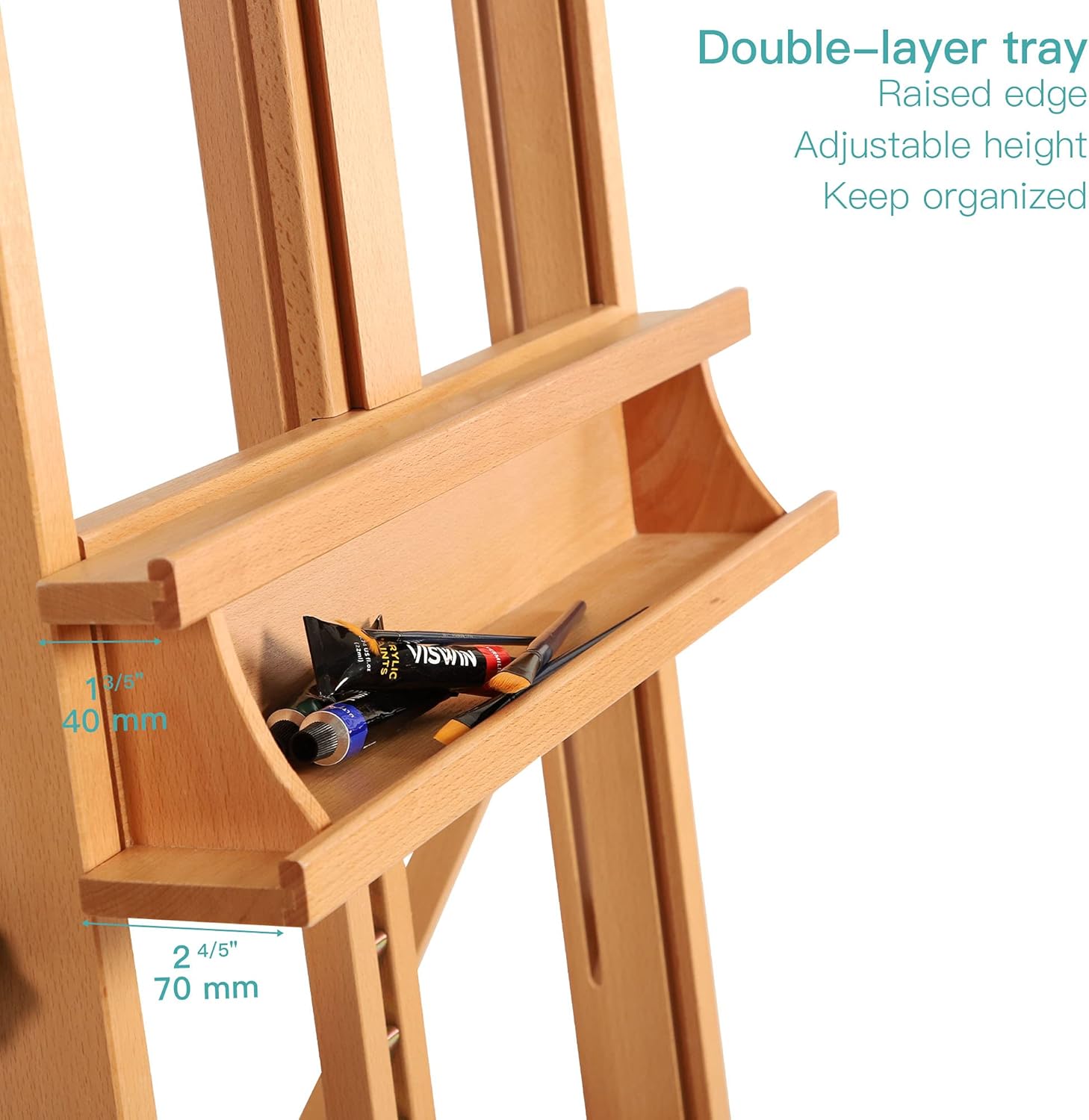 VISWIN Adjustable H-Frame Easel with 4 Wheels