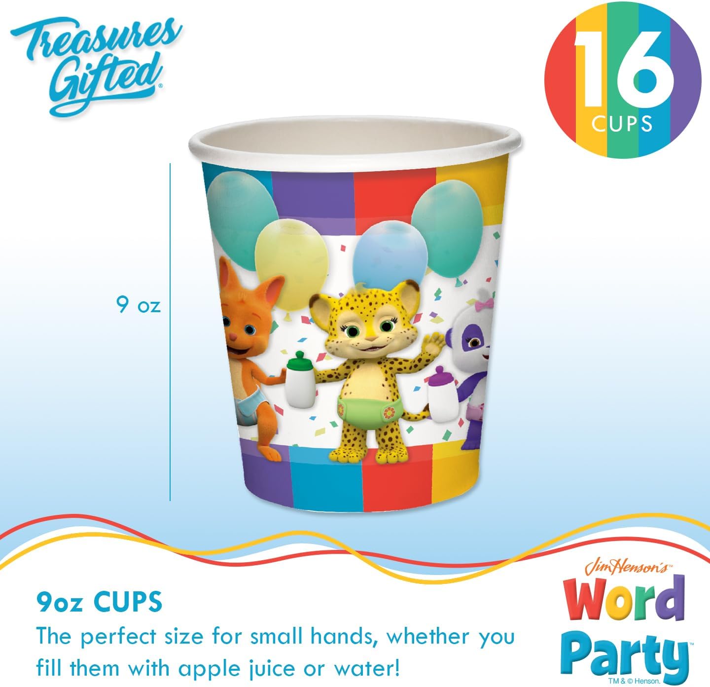 Treasures Gifted Word Party Birthday Supplies Set for 16 Guests