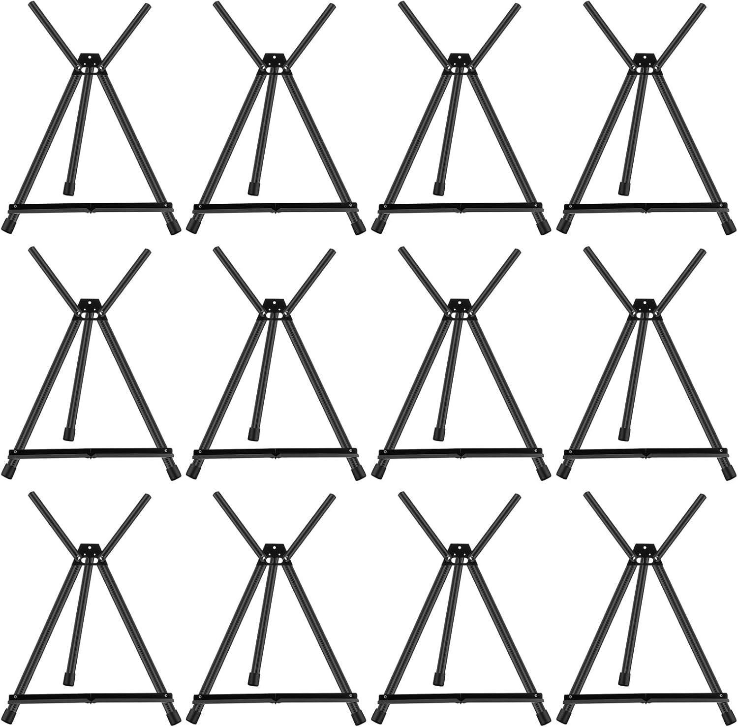 Xinnun 12 Pcs Adjustable Portable Tabletop Easel Display Stand Black