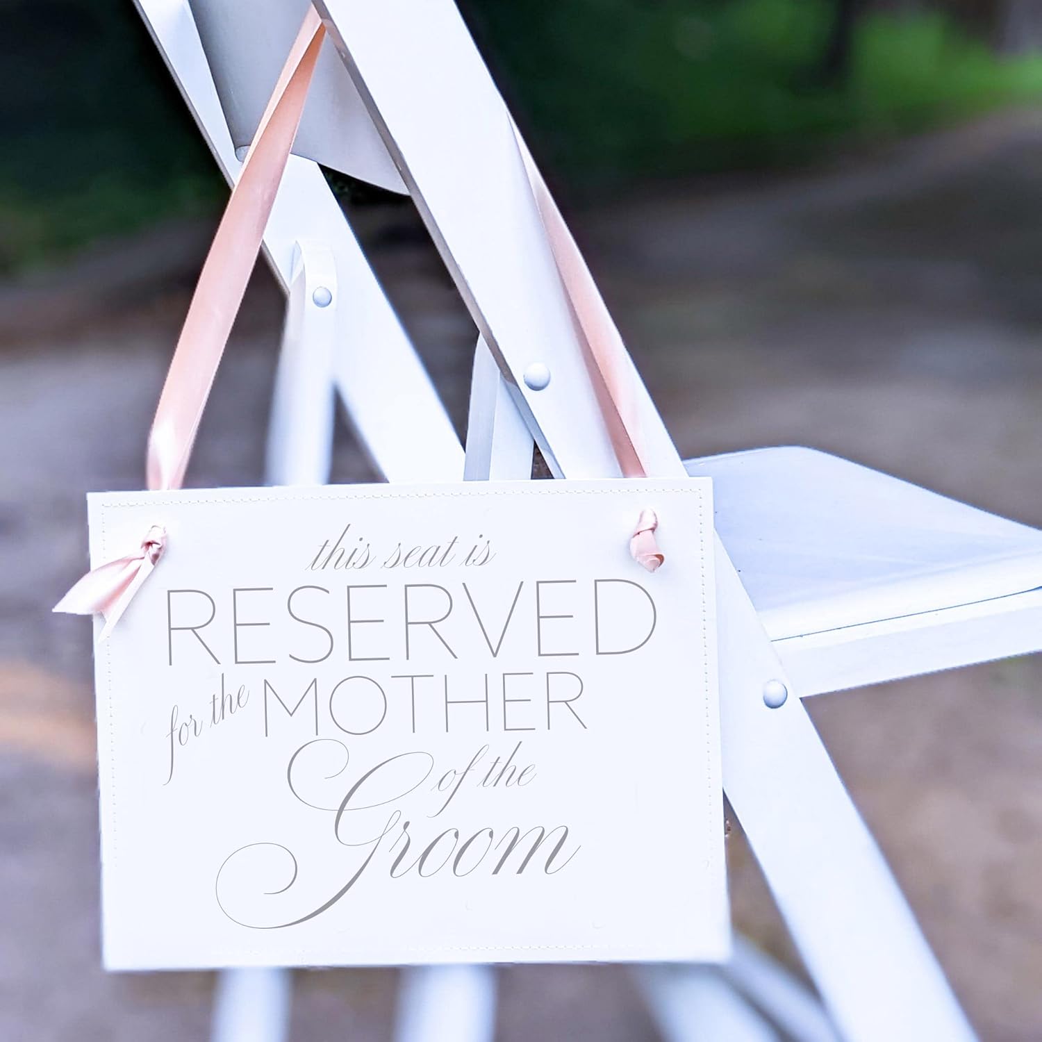 Mother of the Groom Wedding Chair Sign in Linen Cardstock