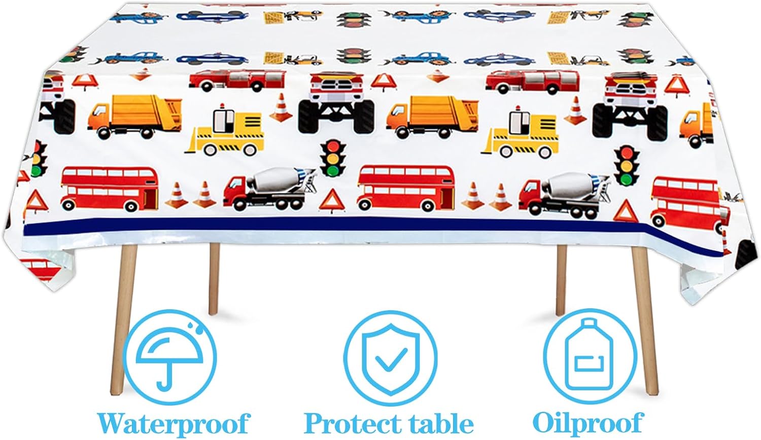 Traffic Cars Trucks Transportation Party Ware Set for 20 Guests