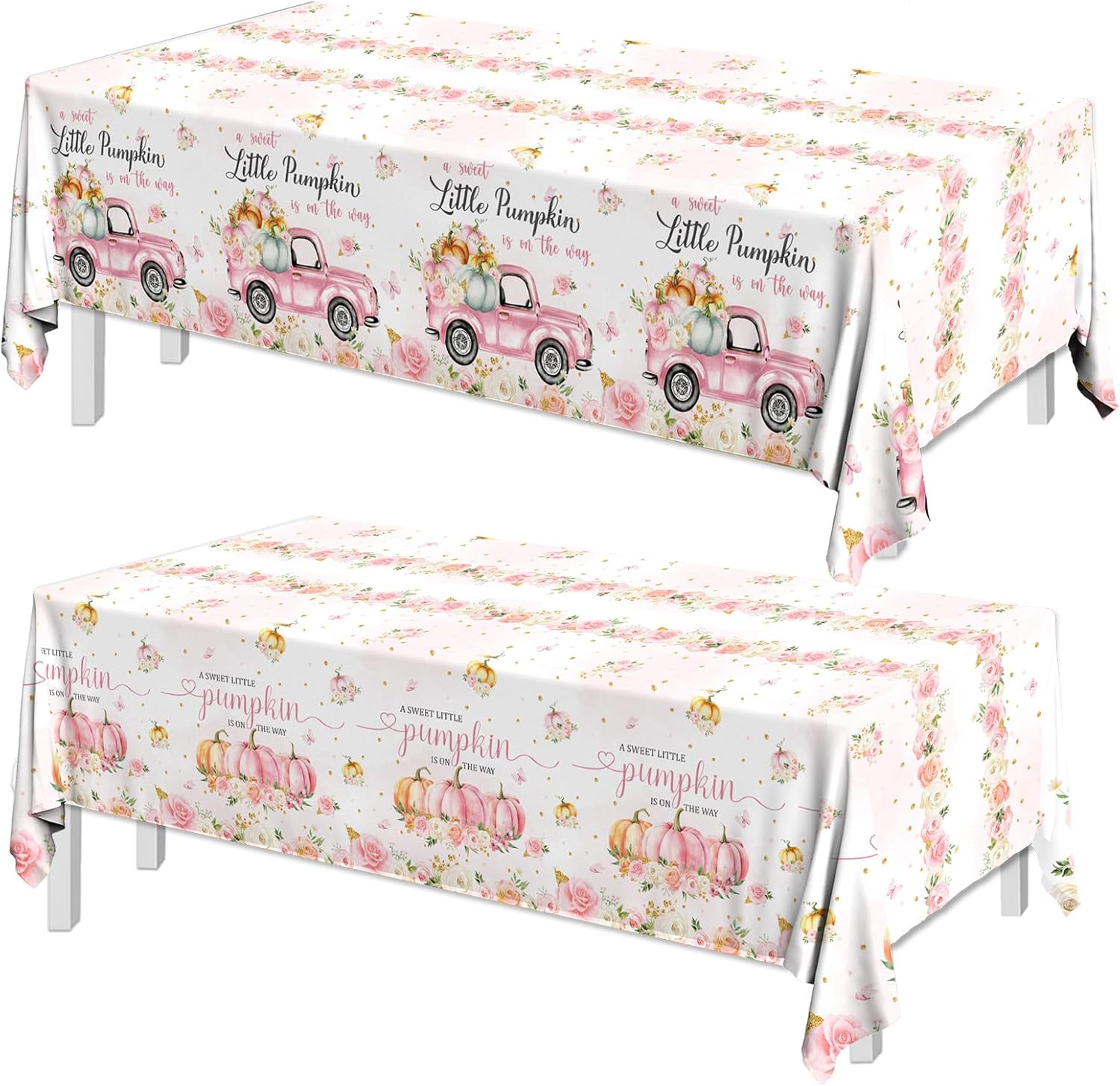 Little Pumpkin Baby Shower Table Cloth Set