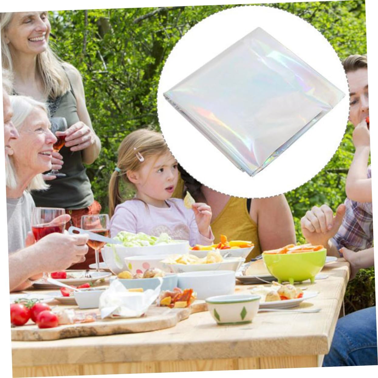 Iridescent Rainbow Tablecloth 2-Piece Set for Parties
