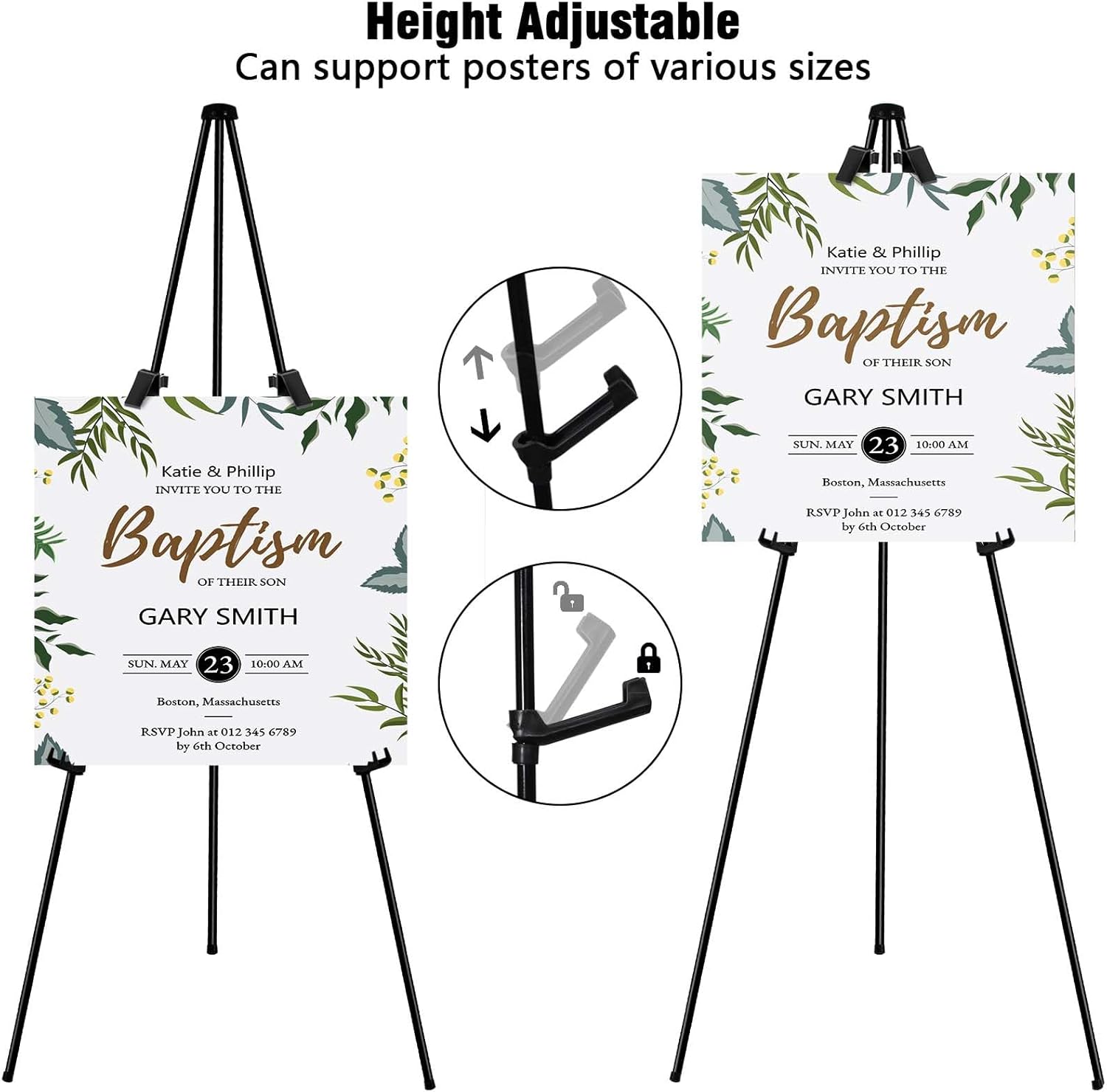 6 Pack Folding Easel Stand for Display and Sign