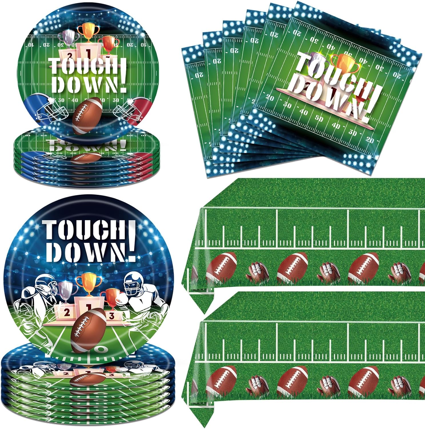 62Pcs Football Party Decorations Set for 20 Guests