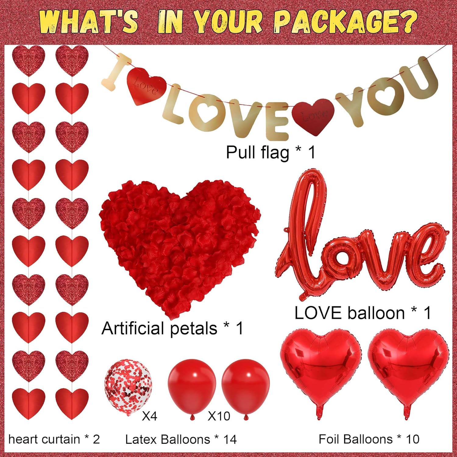 Valentine Heart Balloon Decor Kit 500 Pcs