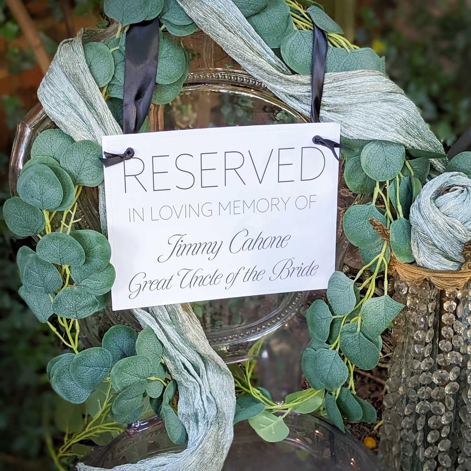 Personalized Wedding Memorial Sign Ceremony Chair Banner Custom Simple