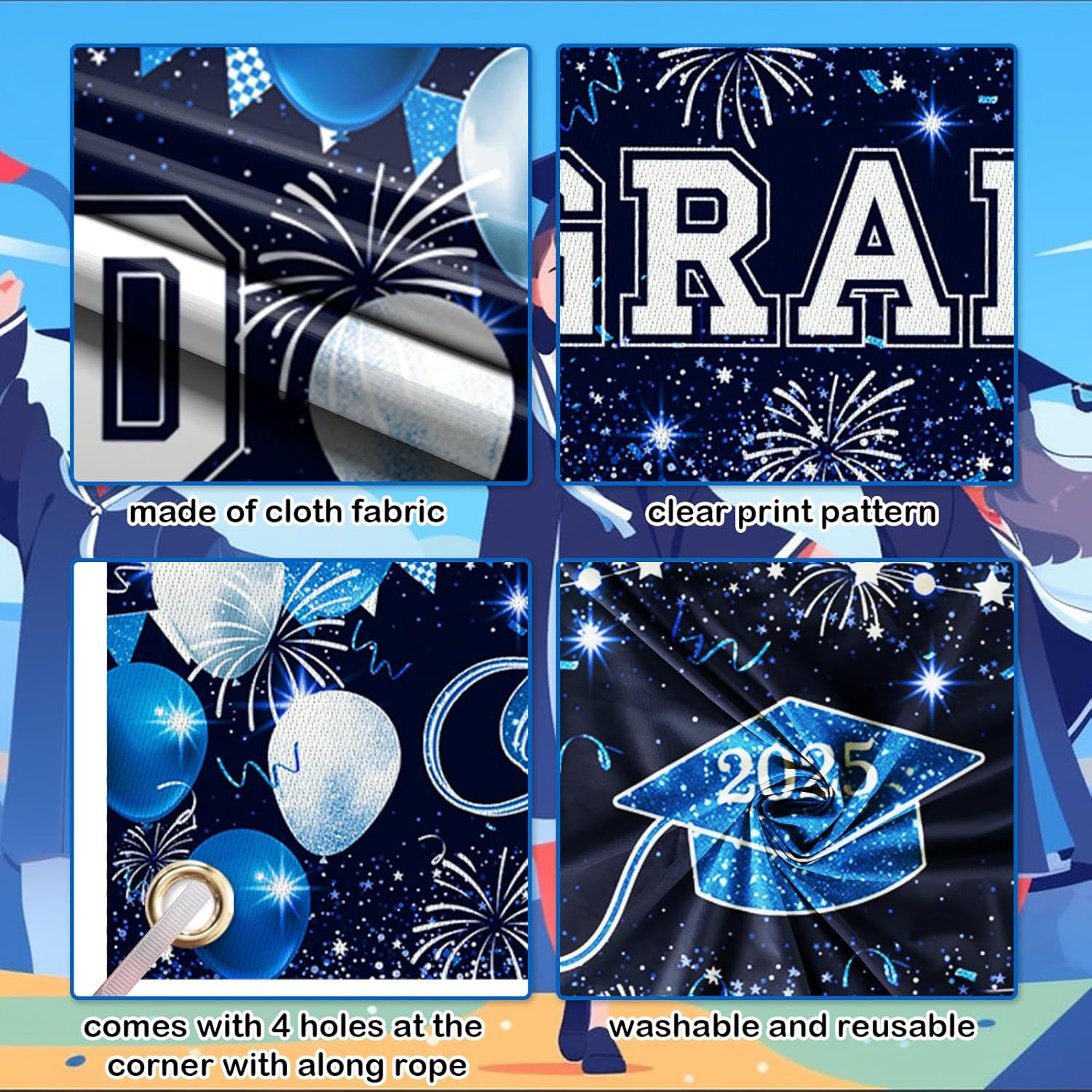 Jobkoo 2025 Graduation Banner for Grad Party Decorations