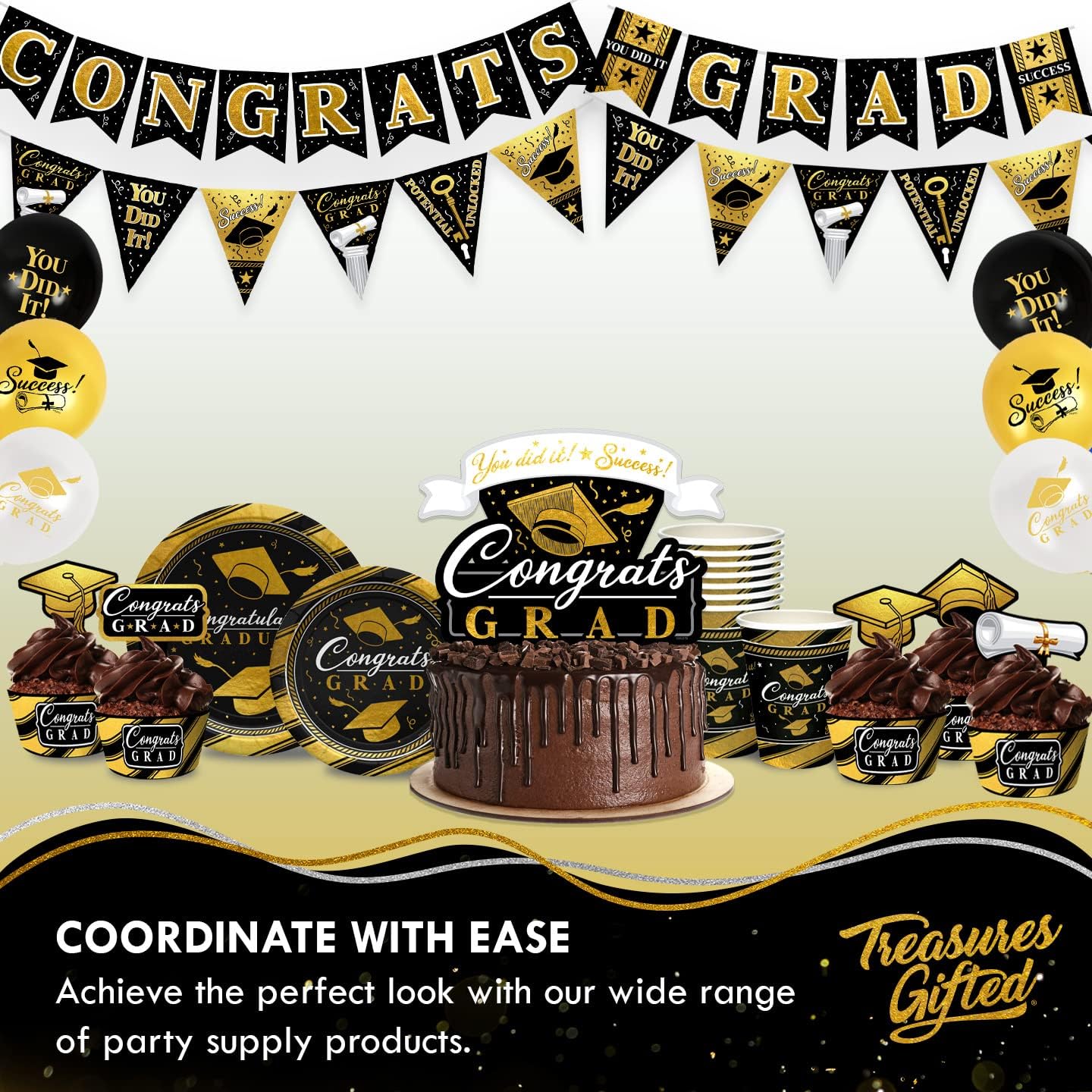 Treasures Gifted 2025 Graduation Decor Set - 24 Serving