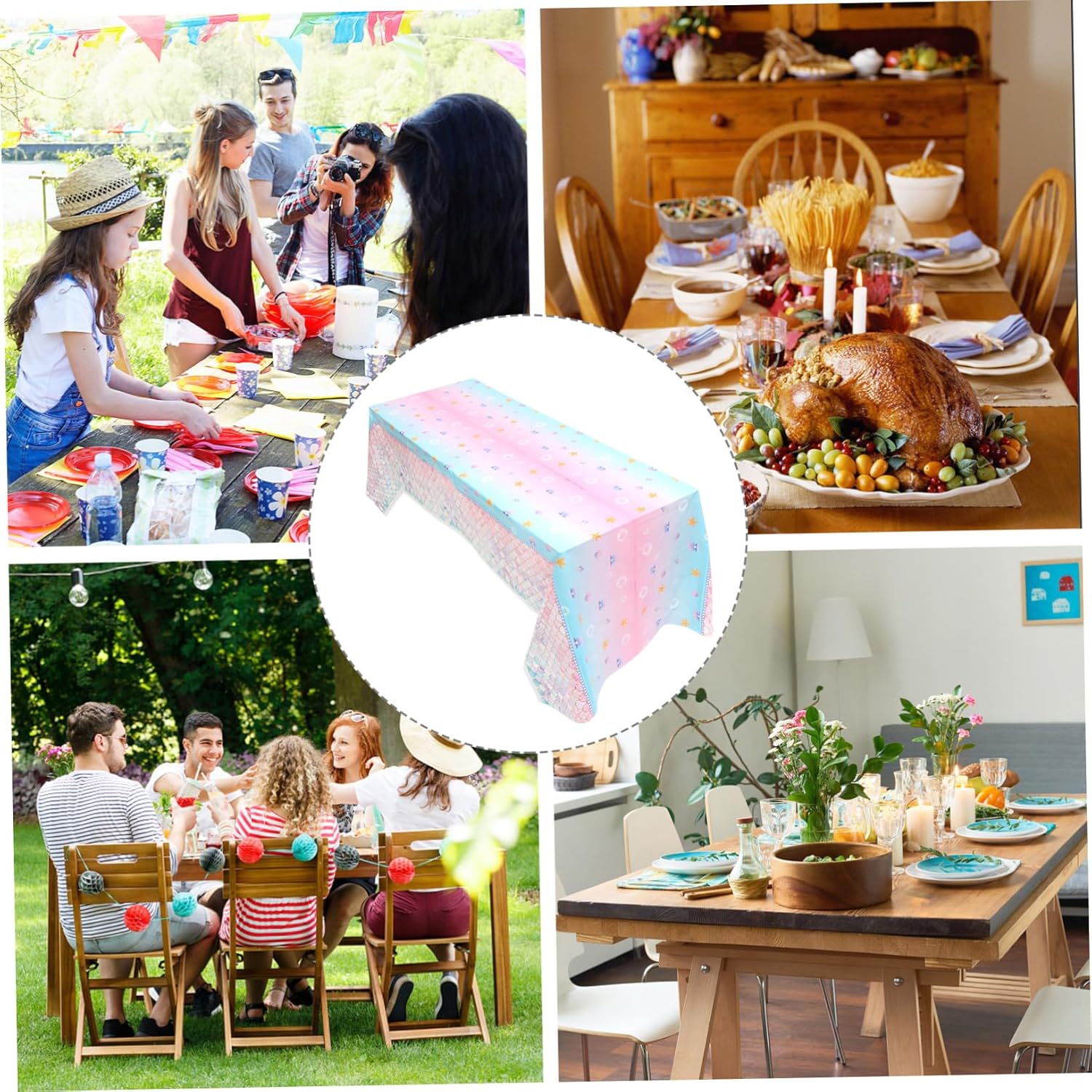 STOBAZA Mermaid Tablecloth for Birthday Parties
