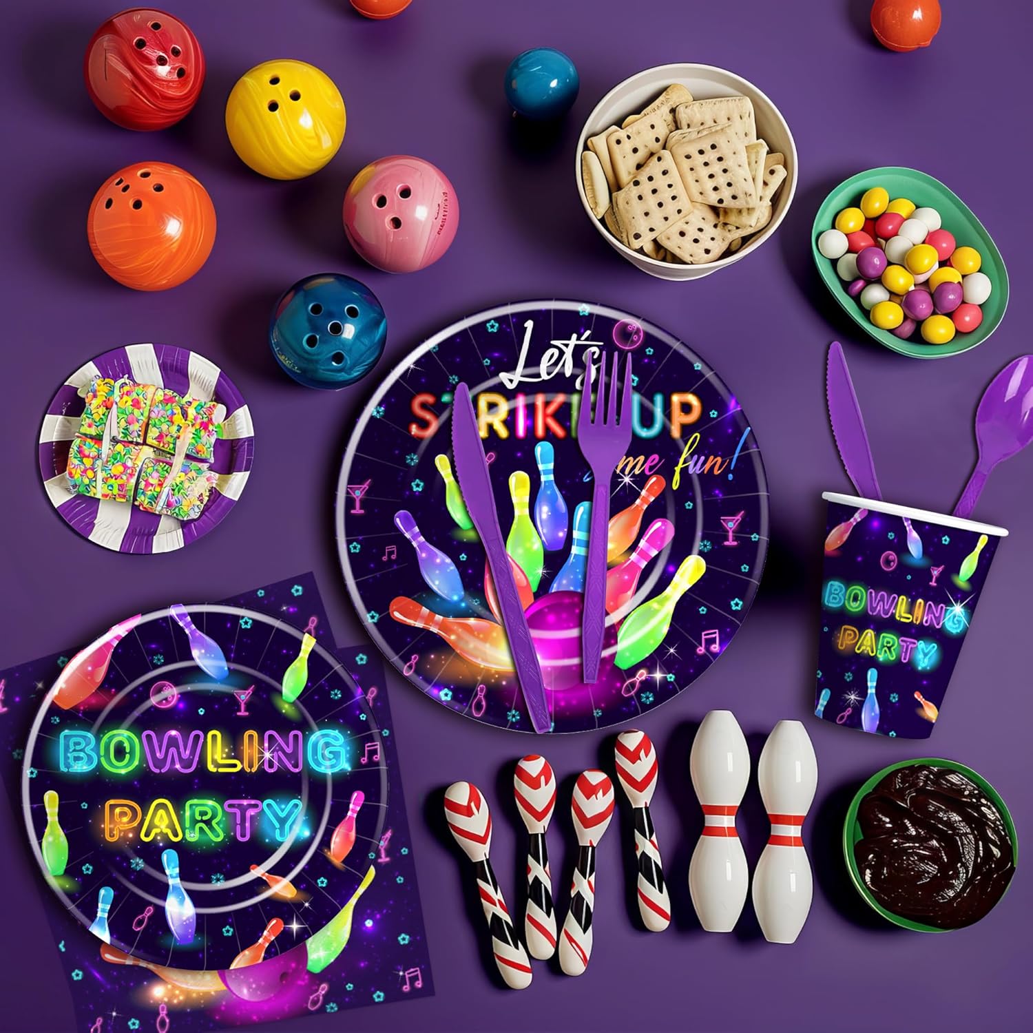 Bowling Party Decorations Set for 24 Guests