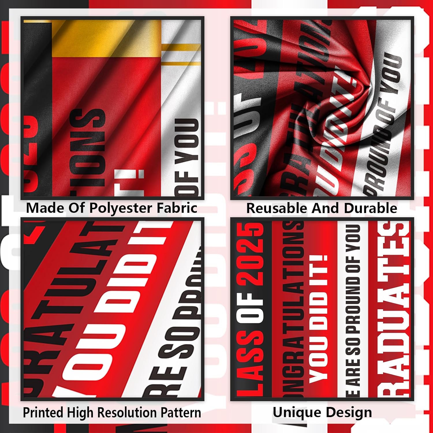 Class of 2025 Graduation Banner Red