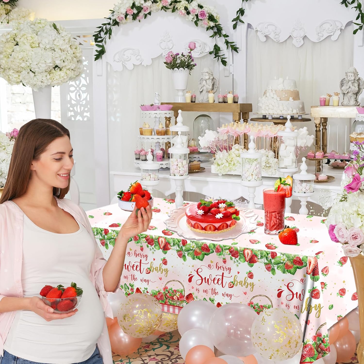 Strawberry Baby Shower Tablecloth Set of 3