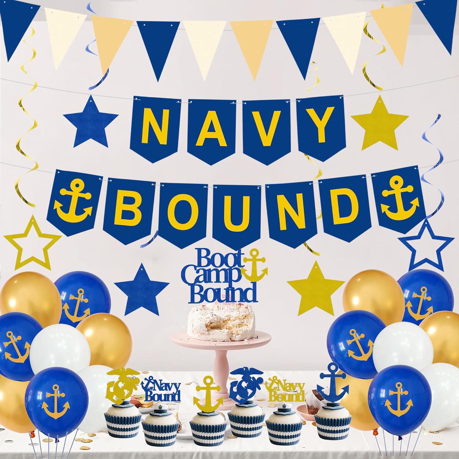 Holkcog Navy Party Decorations Banner Set