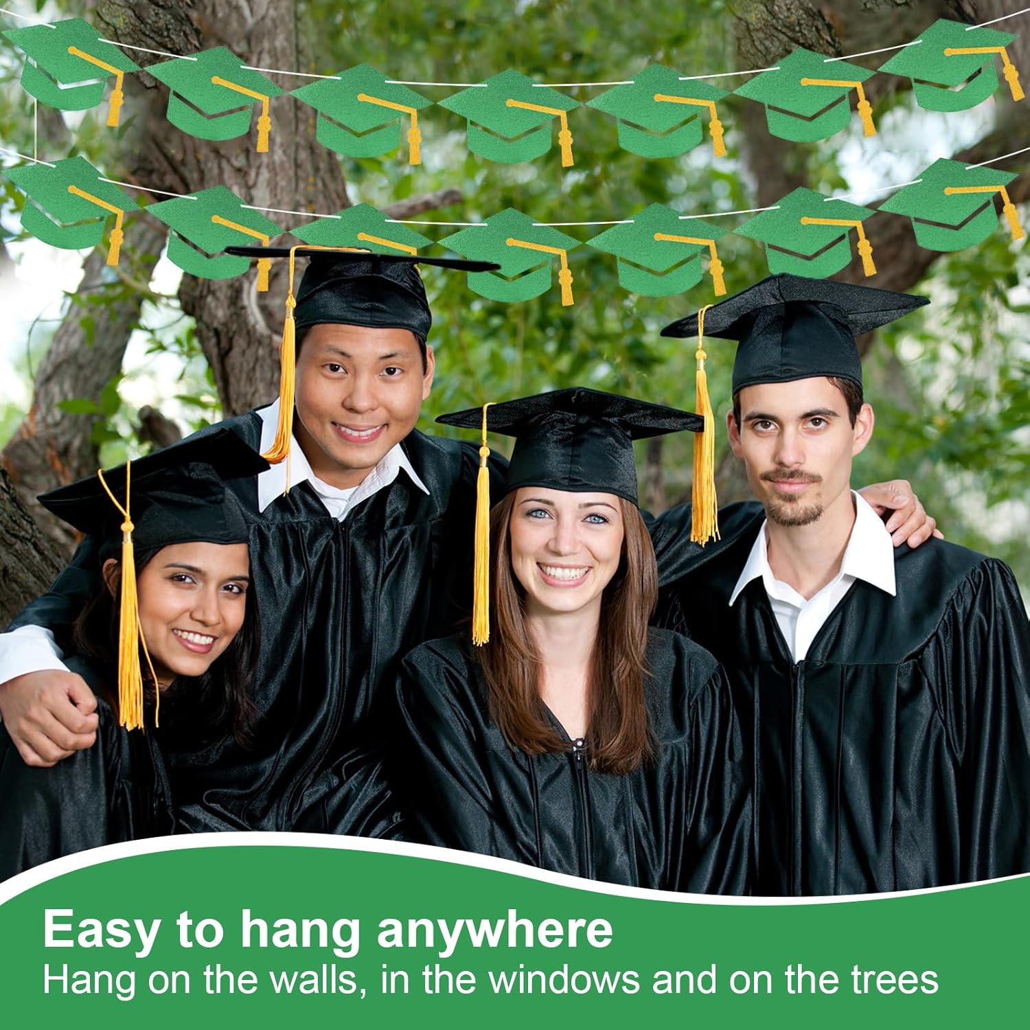 2025 Graduation Class Banner with Tassel Green
