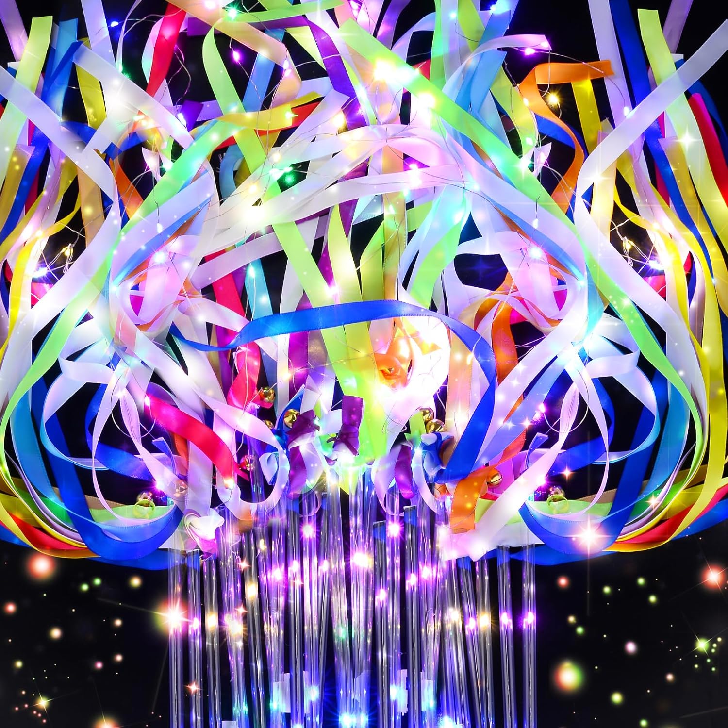 42 PCS LED Fairy Wands with Bells for Wedding and Party
