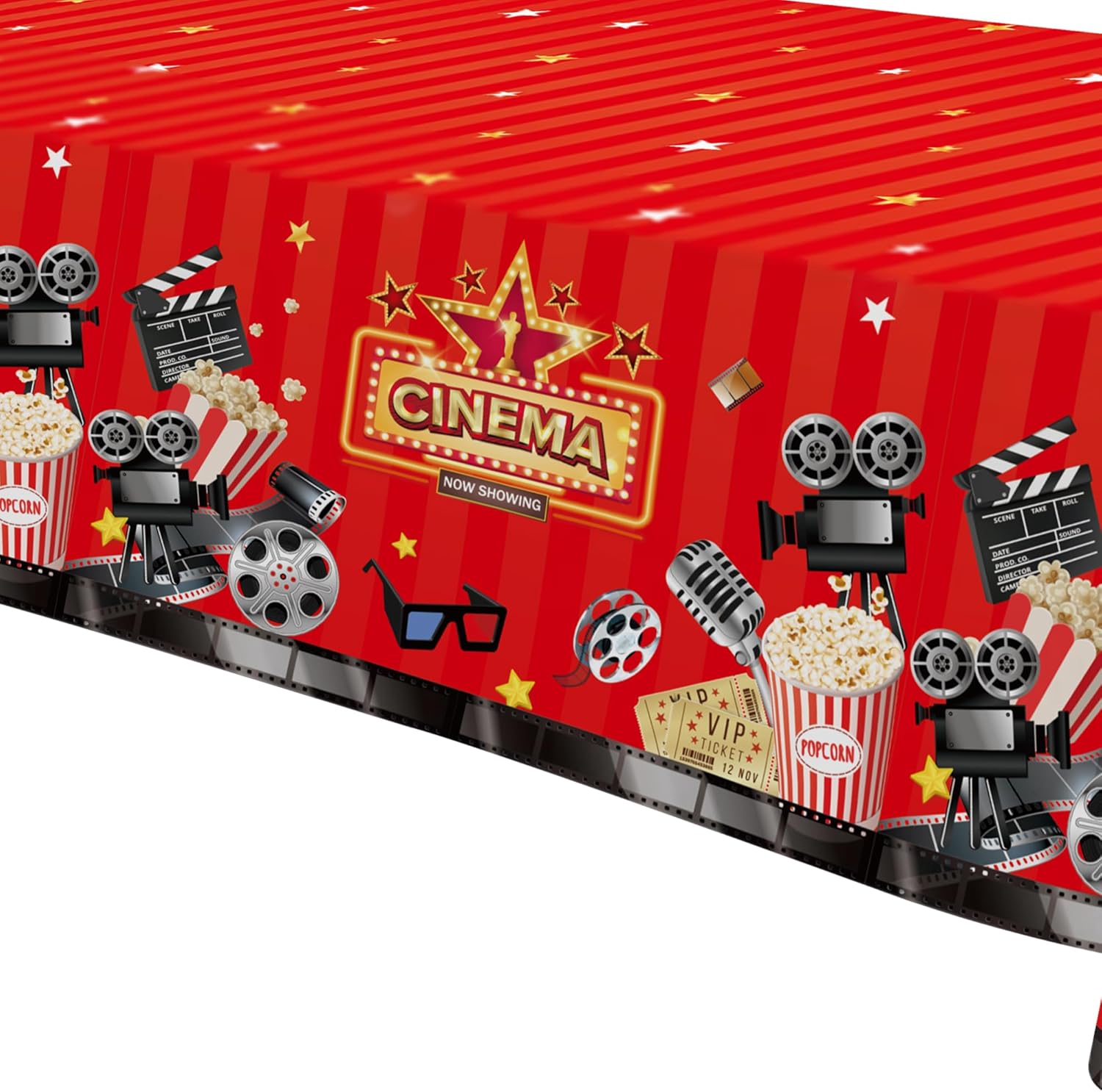 Movie Night Party Tablecloths 3 Pack 54in x 108in