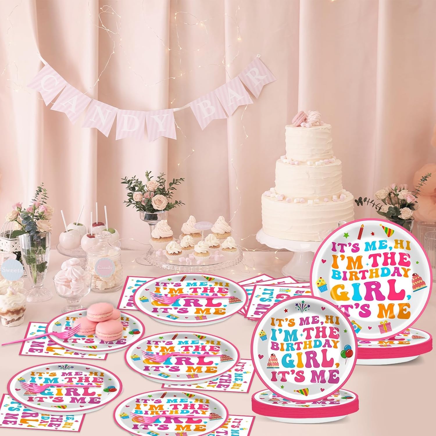 96Pcs Hi Im the Birthday Girl Party Set