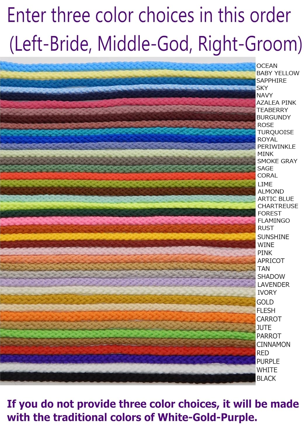Unity Braids Three Strand Wedding Ceremony Cord 5mm