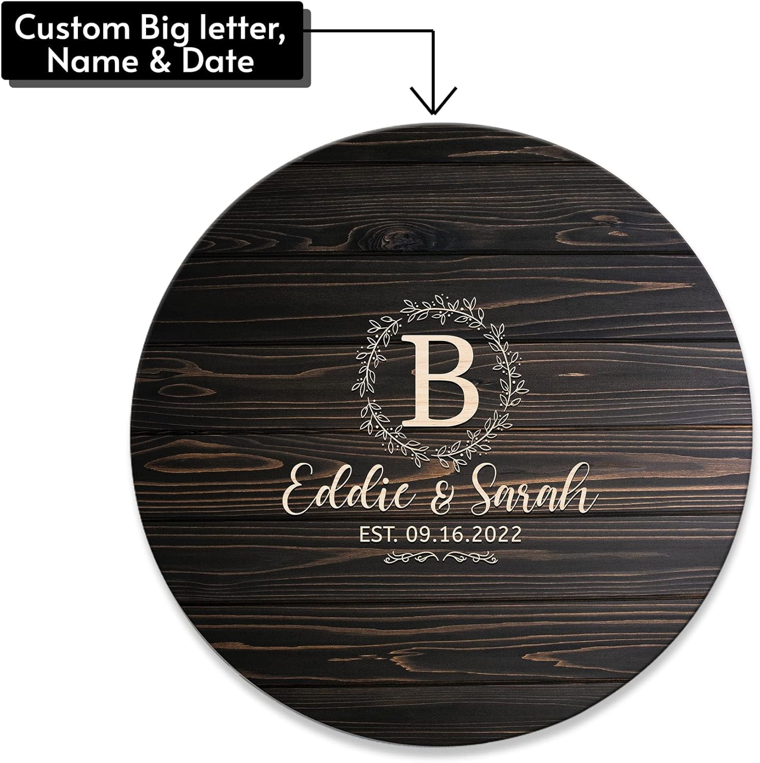 Hykuc Personalized Wooden Guest Book Sign Board 12x12