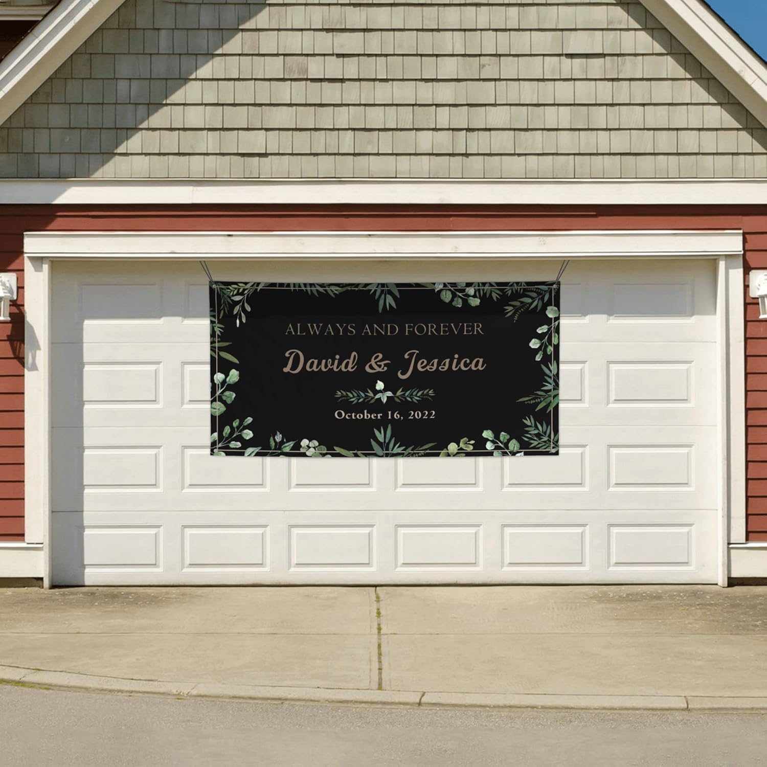 Always and Forever Wedding Banner 47x12 Inch Custom Size Black