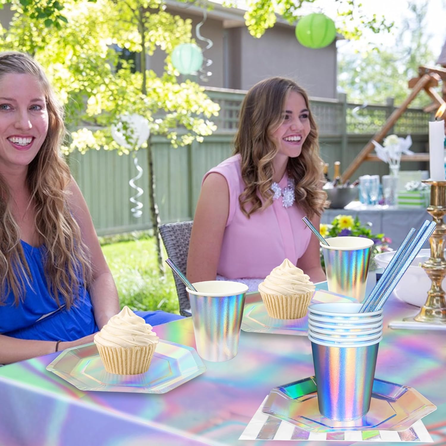 Iridescent Party Supplies Set for 12 Guests