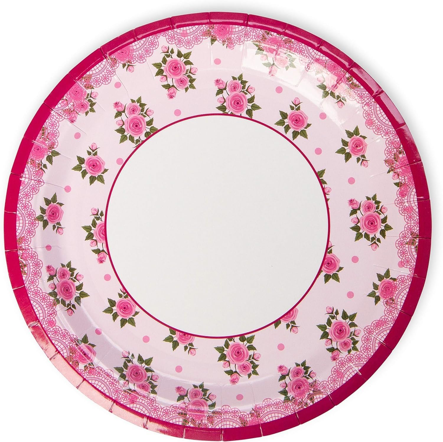 Royal Bluebonnet Floral Paper Plates and Napkins Set of 24