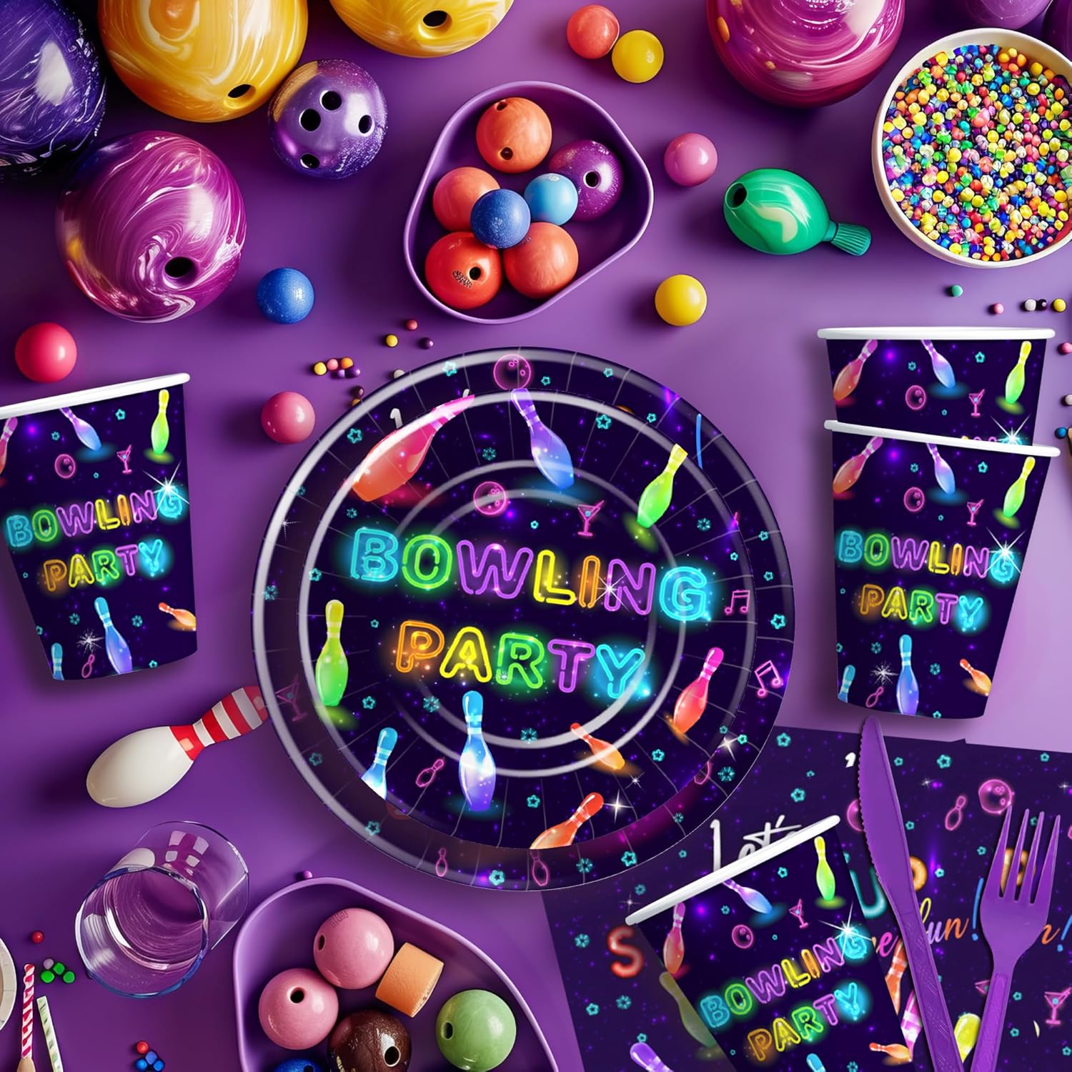 Bowling Party Decorations Set for 24 Guests