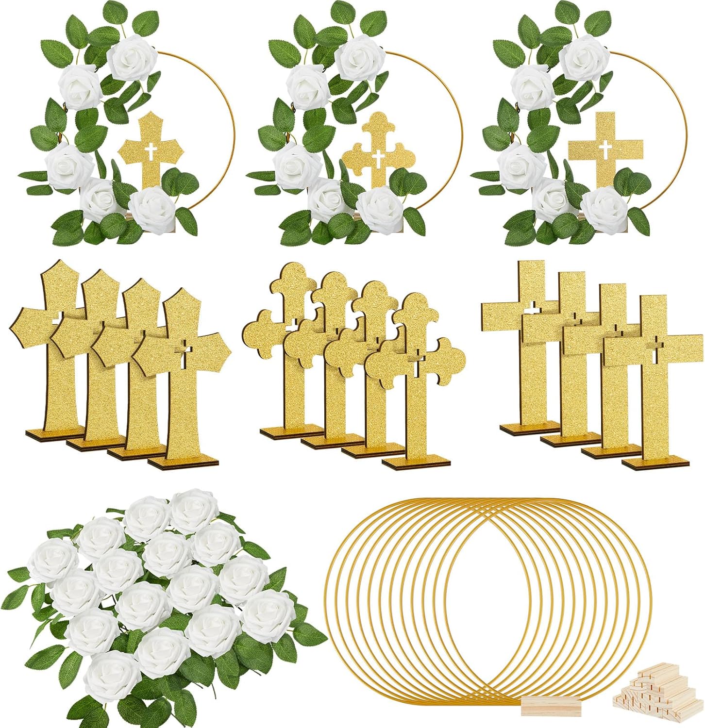 Wesiti 48 Pcs Baptism Centerpiece Table Decoration Set