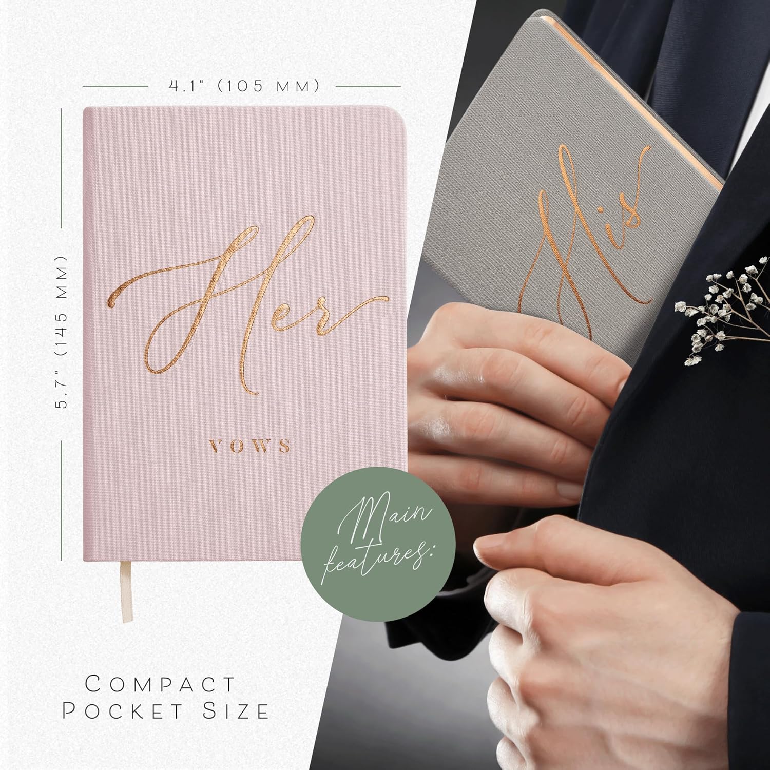 ARTESORI Vow Books His and Hers Blush Grey