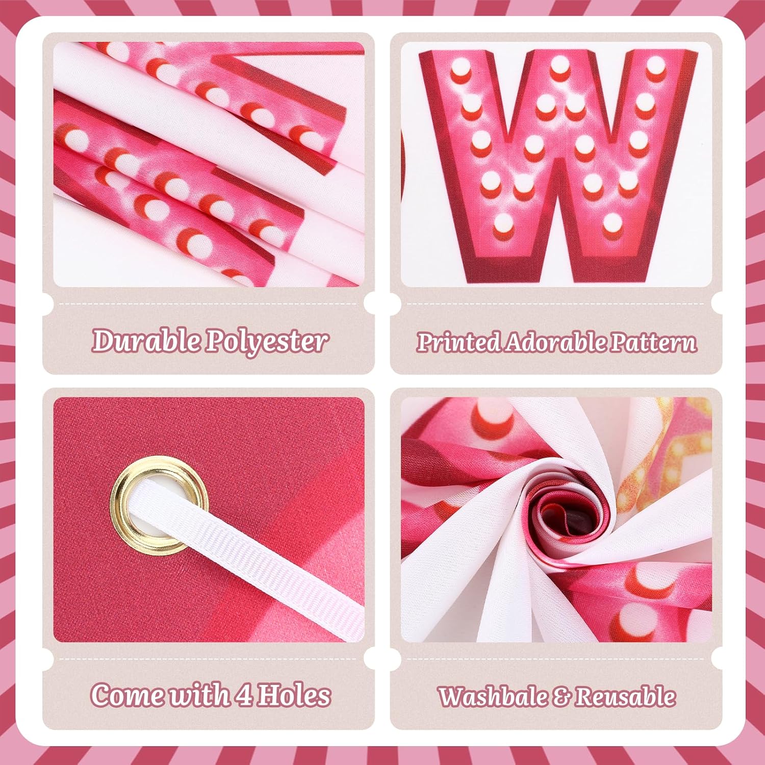 Pink Movie Night Party Decorations 36Pcs