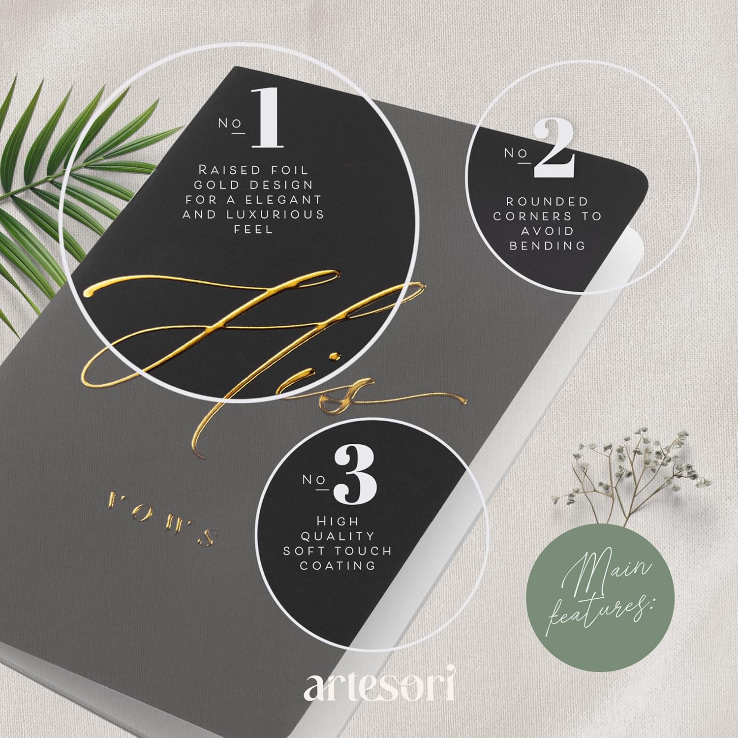 ARTESORI Premium Wedding Vow Book His and Hers