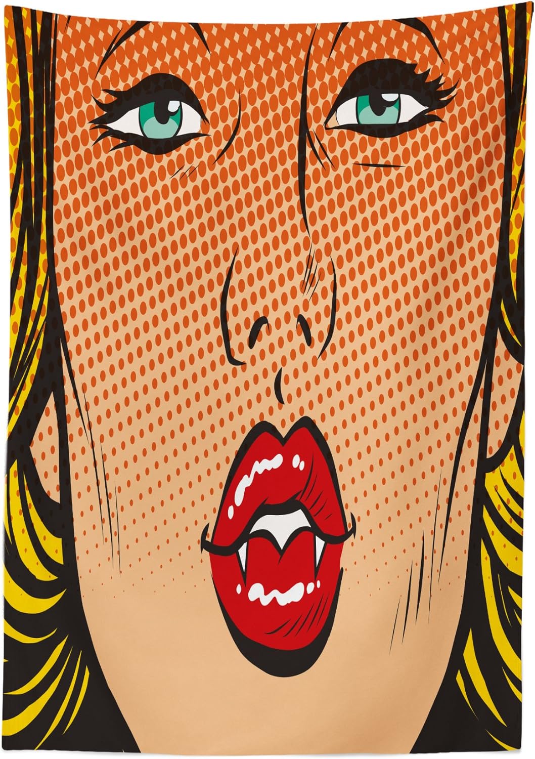 Lunarable Vampire Tablecloth 58x84 Pop Art Style