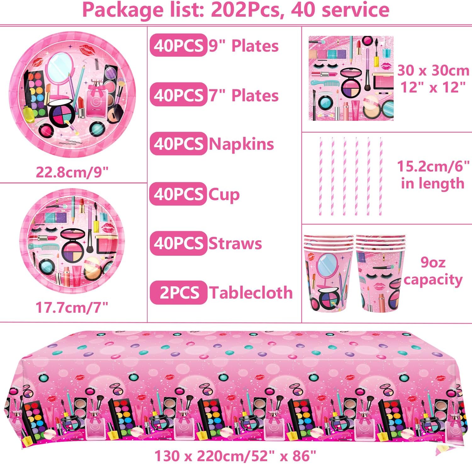 Spa Party Supplies Kit for 40 Guests