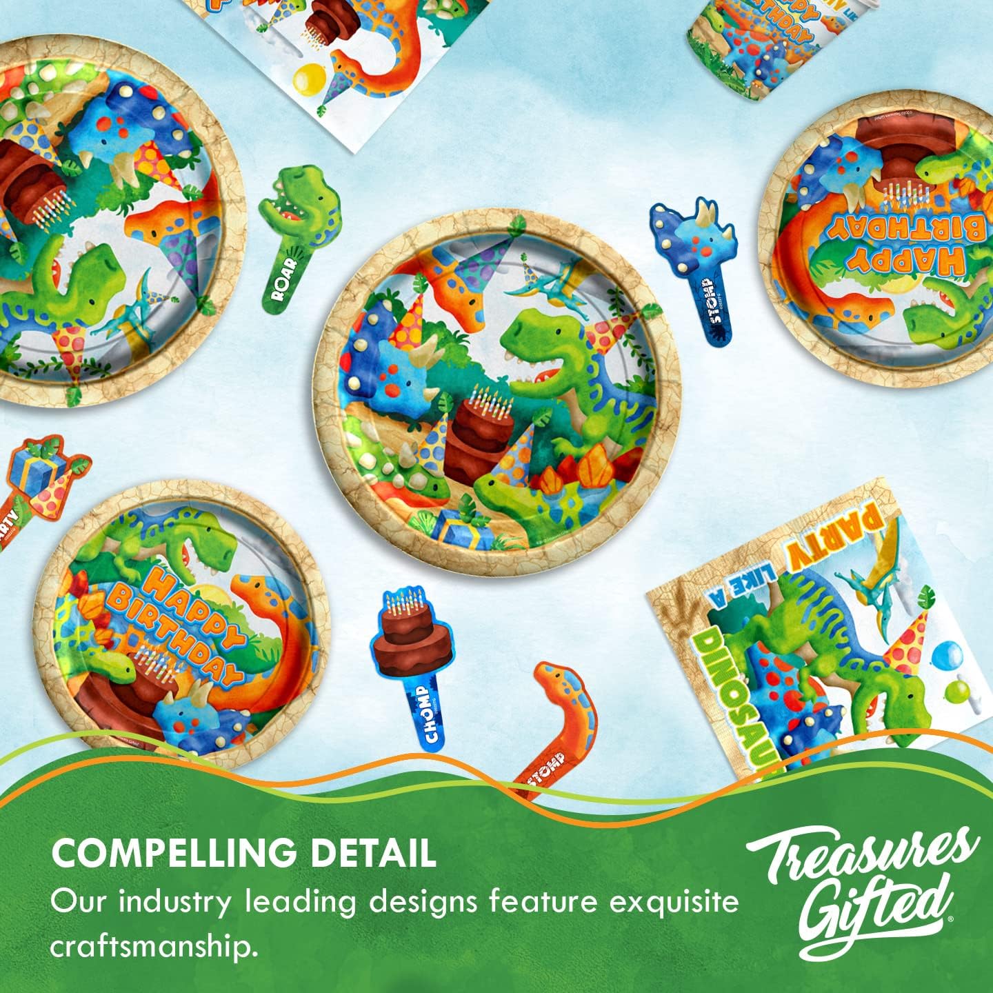 Treasures Gifted Dinosaur Party Supplies for 24 Guests