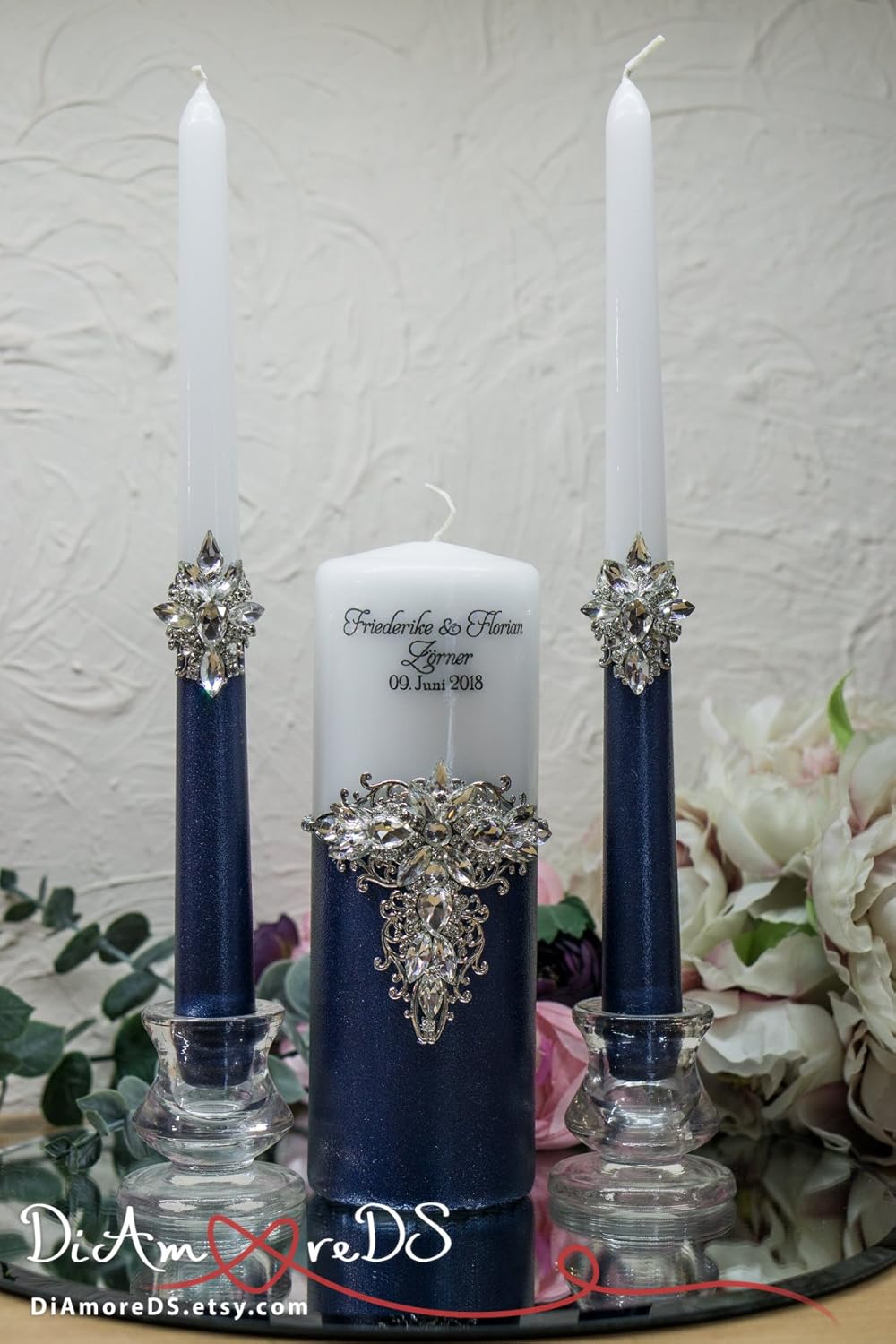 Personalized Unity Candle Set for Wedding