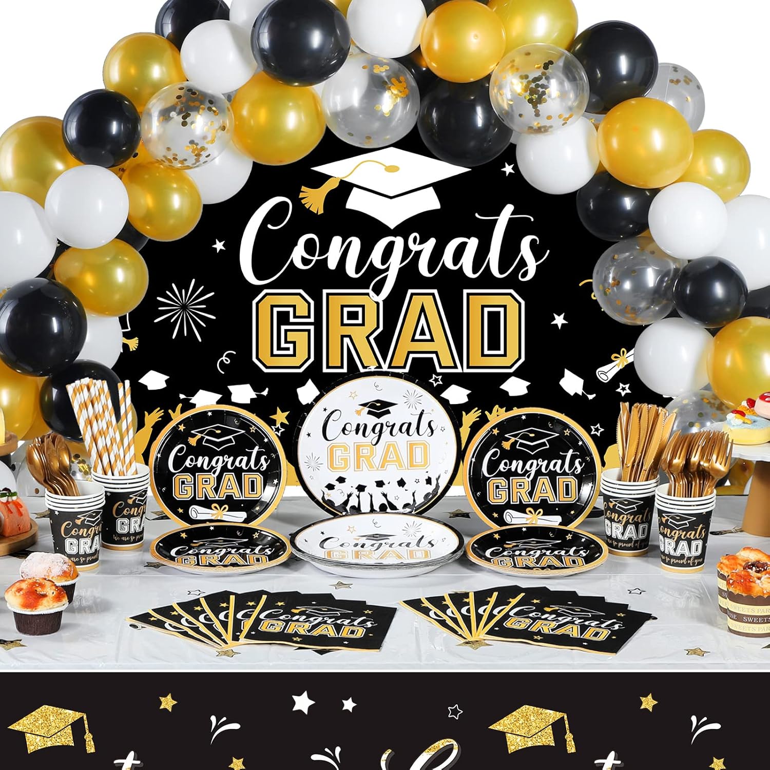 Tatuo 277 Pcs Graduation Party Supplies Kit 2025