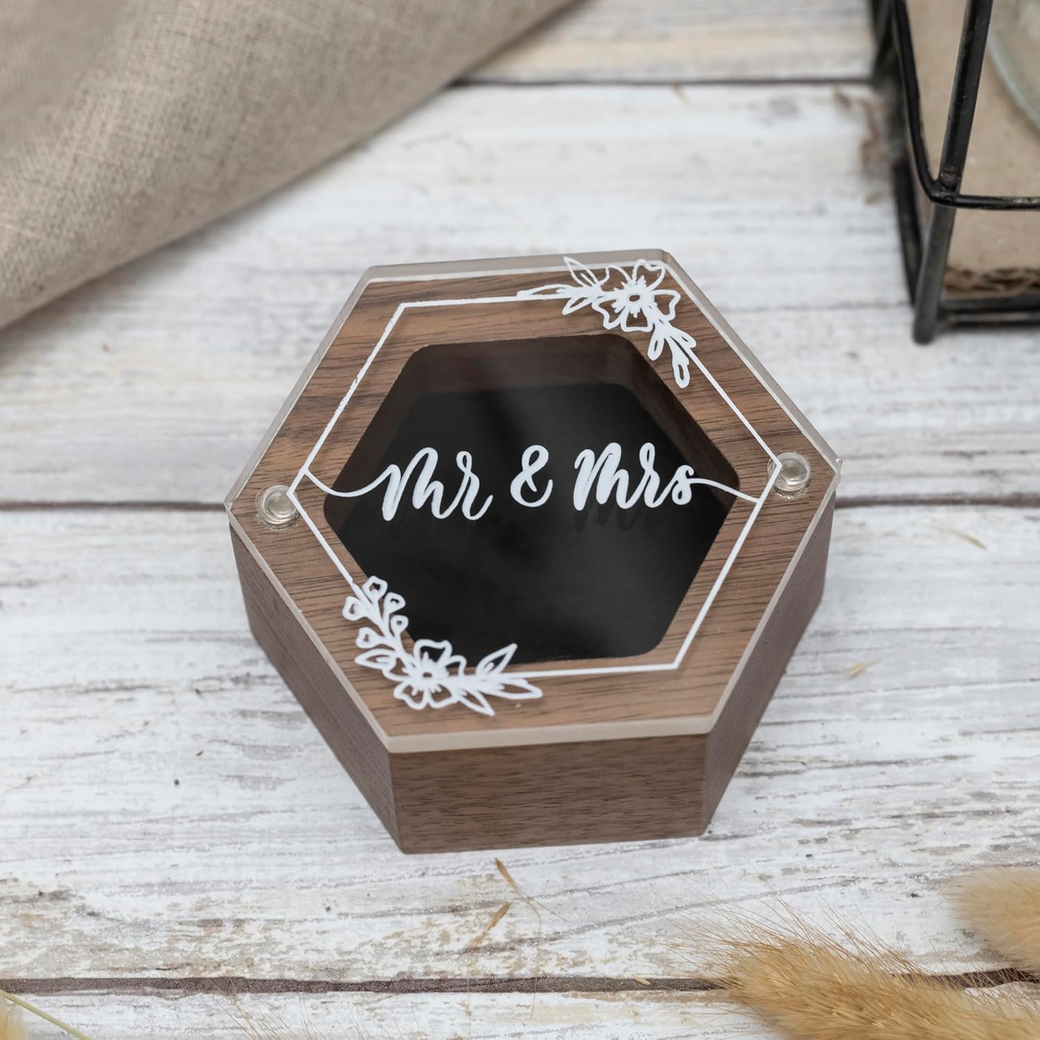 Rustic Wooden Ring Box for Wedding Day and Proposal