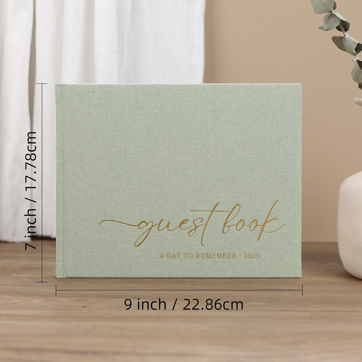 Elegant Guest Book with Linen Cover and 100 Pages