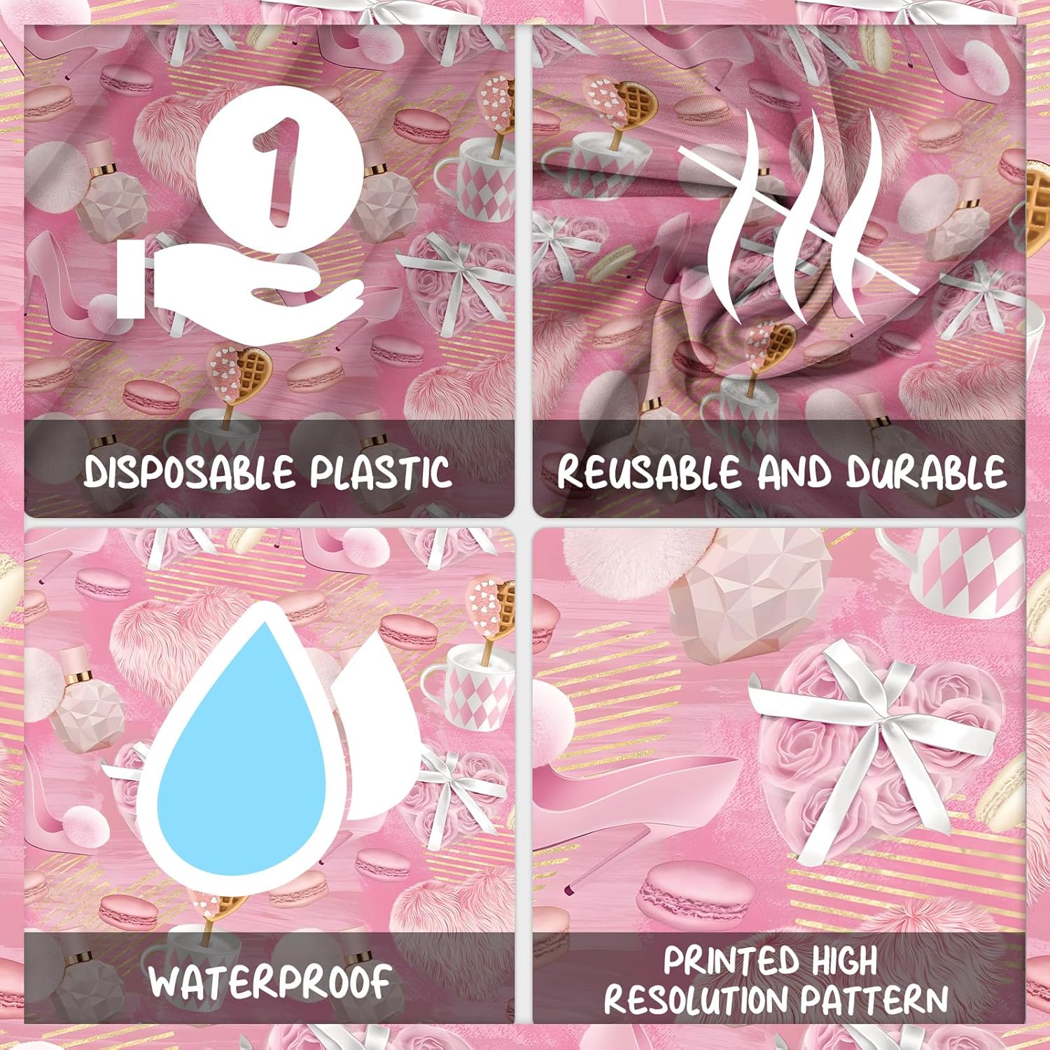 Pink Heels Tablecloths for Spa and Party Decor