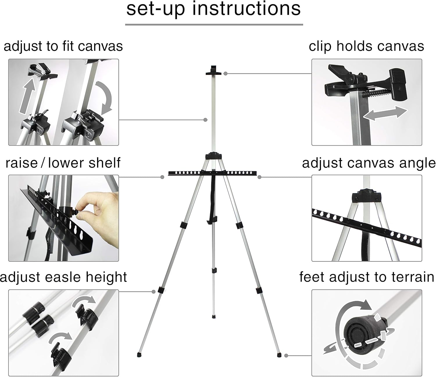 VViViD Aluminum Adjustable Light Weight Portable Display Easel 66 Inch