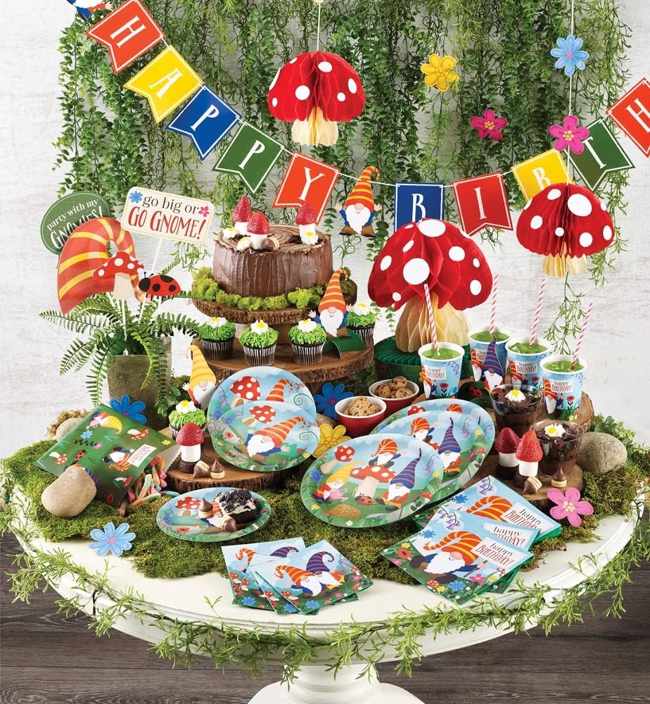 Gnome Themed Party Supplies for 16 People
