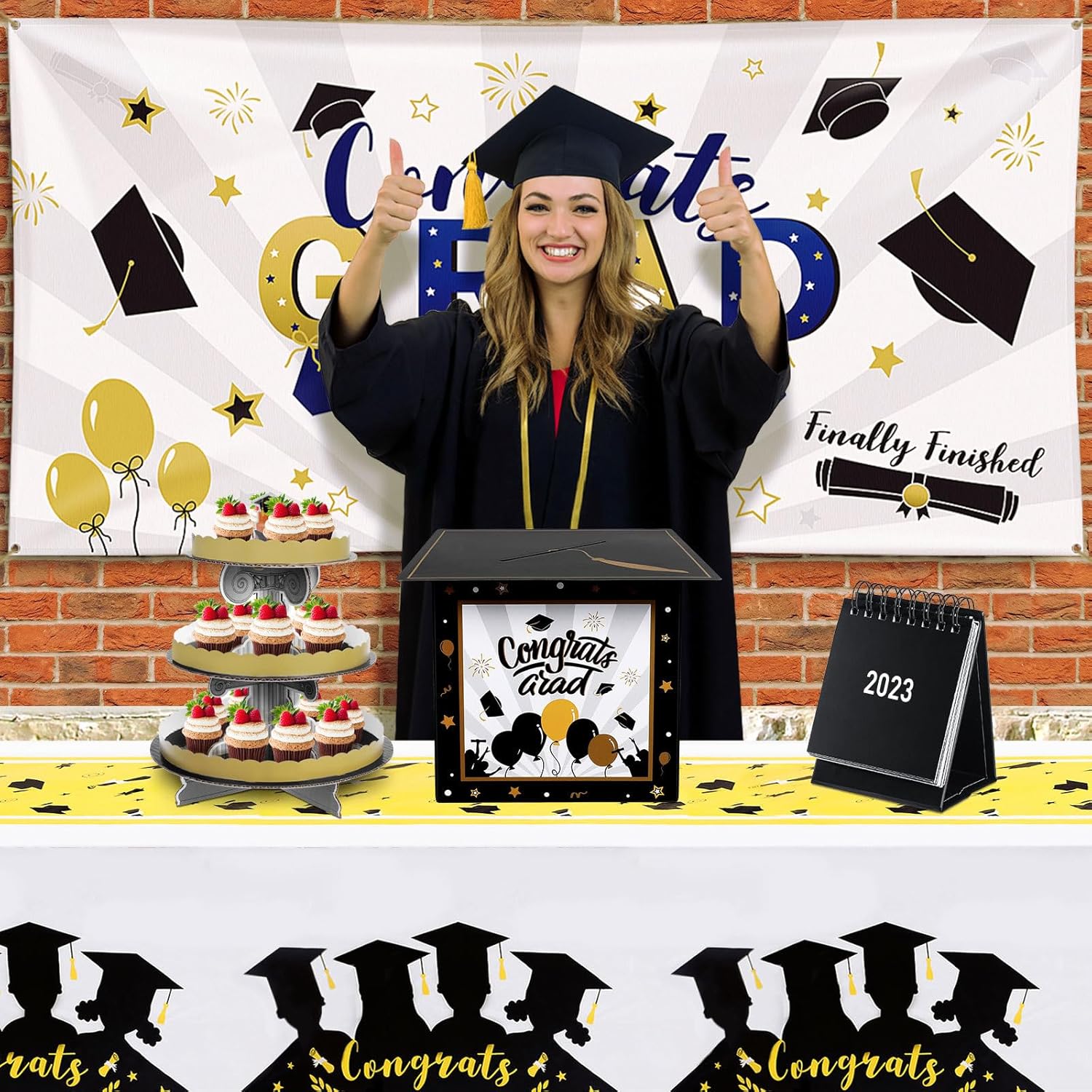 PRETYZOOM 2023 Graduation Card Box for Party Supplies
