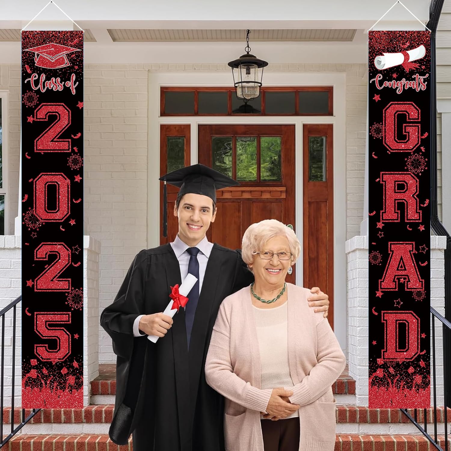 Red and Black Graduation Banner Class of 2025