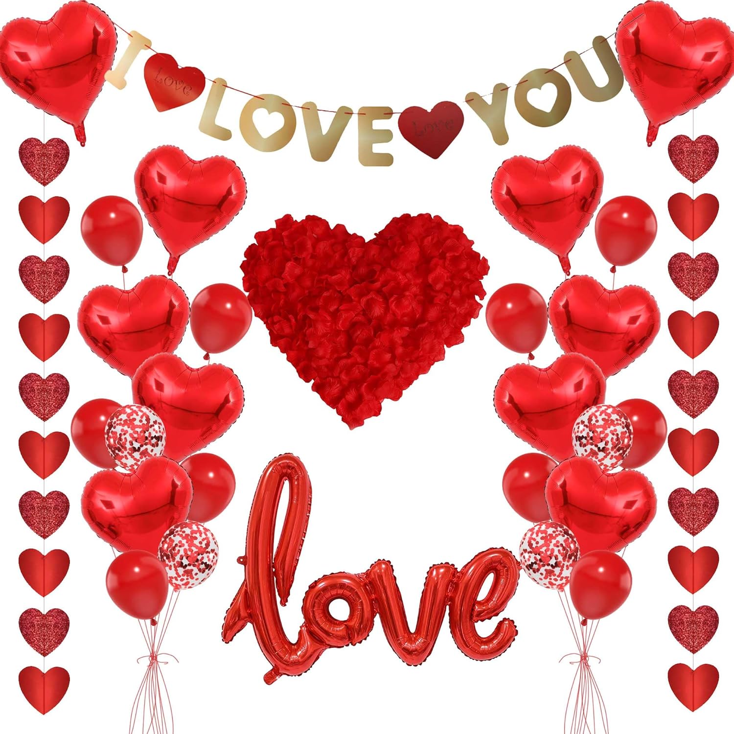 Valentine Heart Balloon Decor Kit 500 Pcs