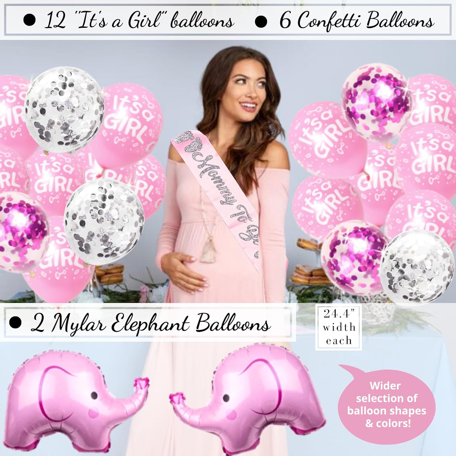 RainMeadow 697 PC Premium Elephant Baby Shower Decor Set
