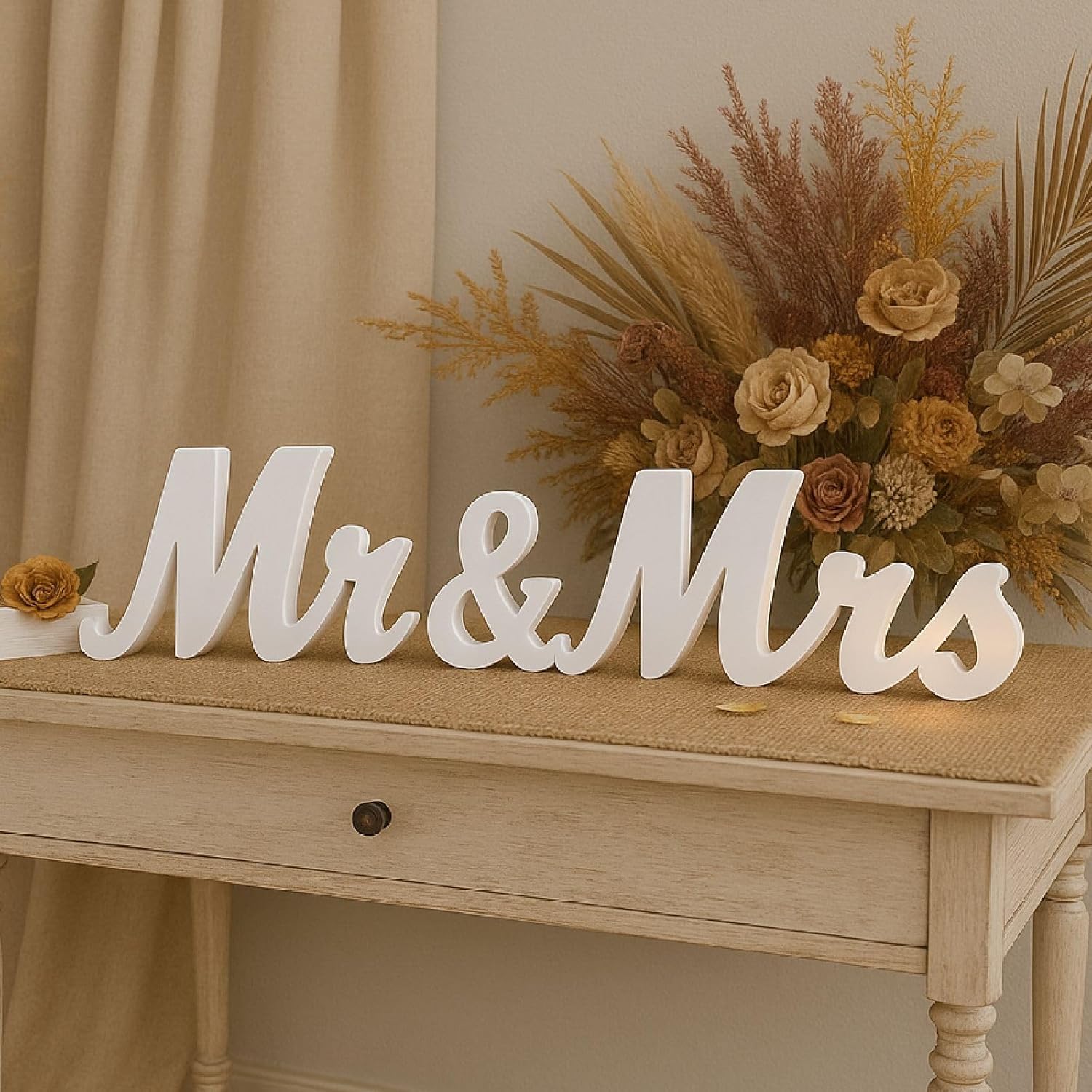 Mr And Mrs Wooden Table Sign for Wedding Reception